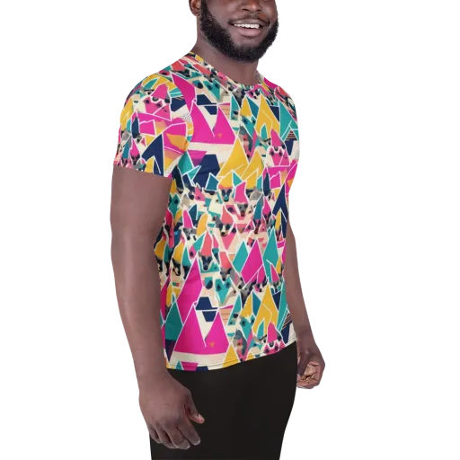 Kaleido Canines on a Men's Athletic T-Shirt