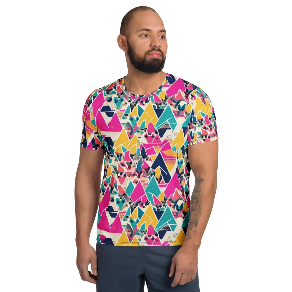 Kaleido Canines on Men's Athletic T-Shirt — Front