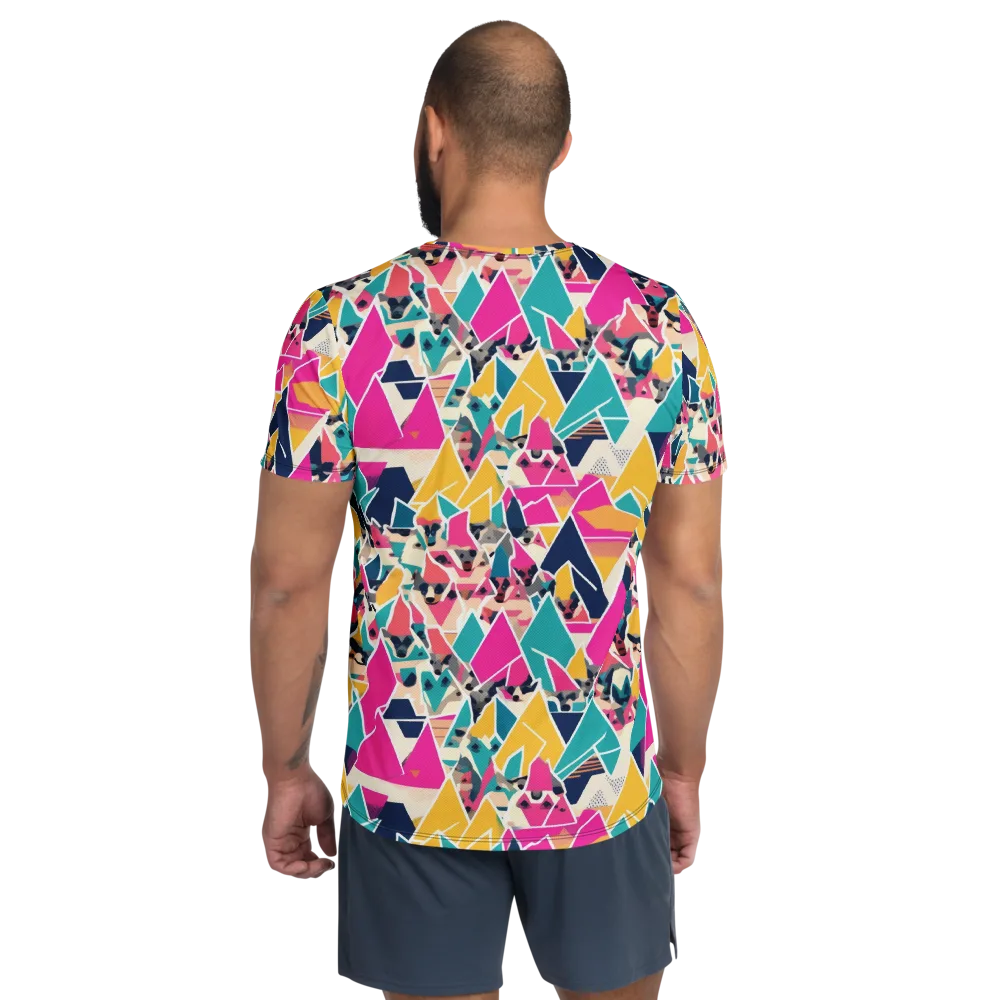 Kaleido Canines on Men's Athletic T-Shirt — Back