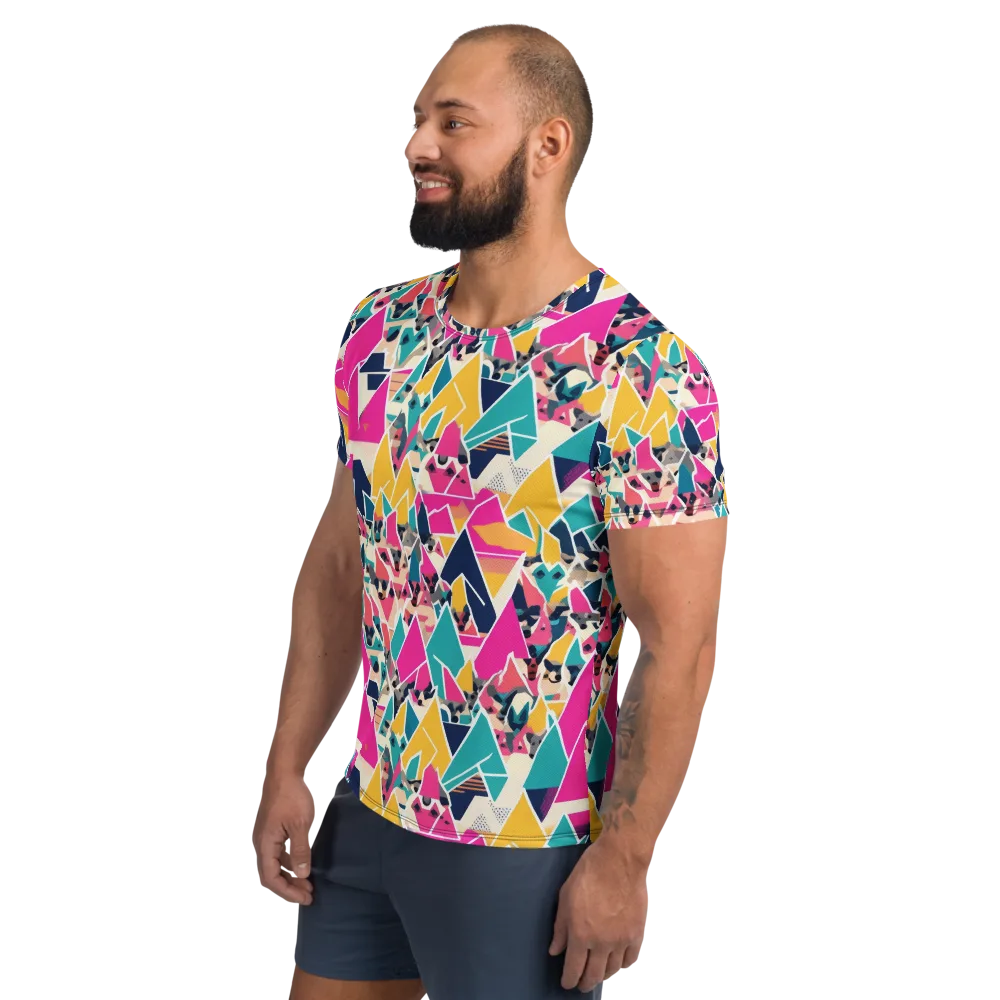 Kaleido Canines on Men's Athletic T-Shirt — Left