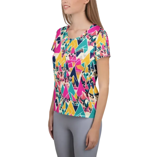 Kaleido Canines on a Women's Athletic T-Shirt