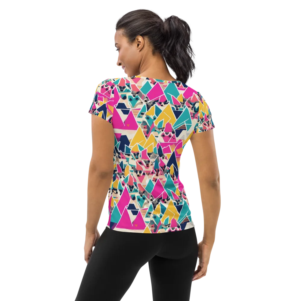 Kaleido Canines on Women's Athletic T-Shirt — Back