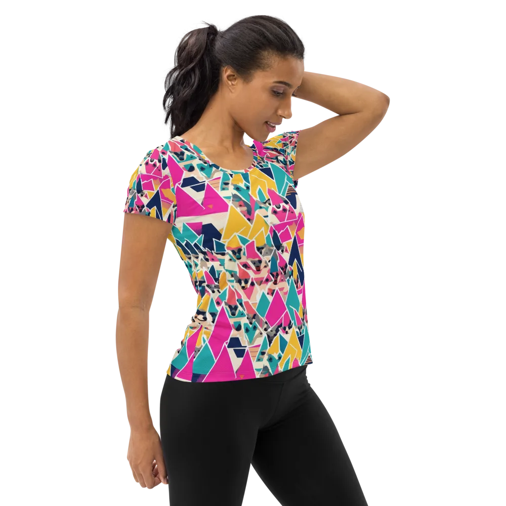Kaleido Canines on Women's Athletic T-Shirt — Right