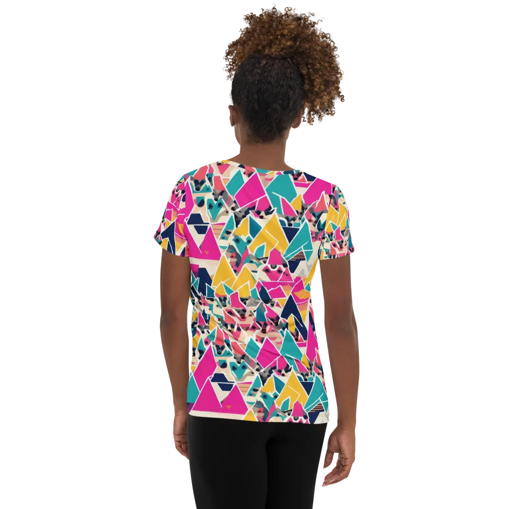 Kaleido Canines on Women's Athletic T-Shirt — Back