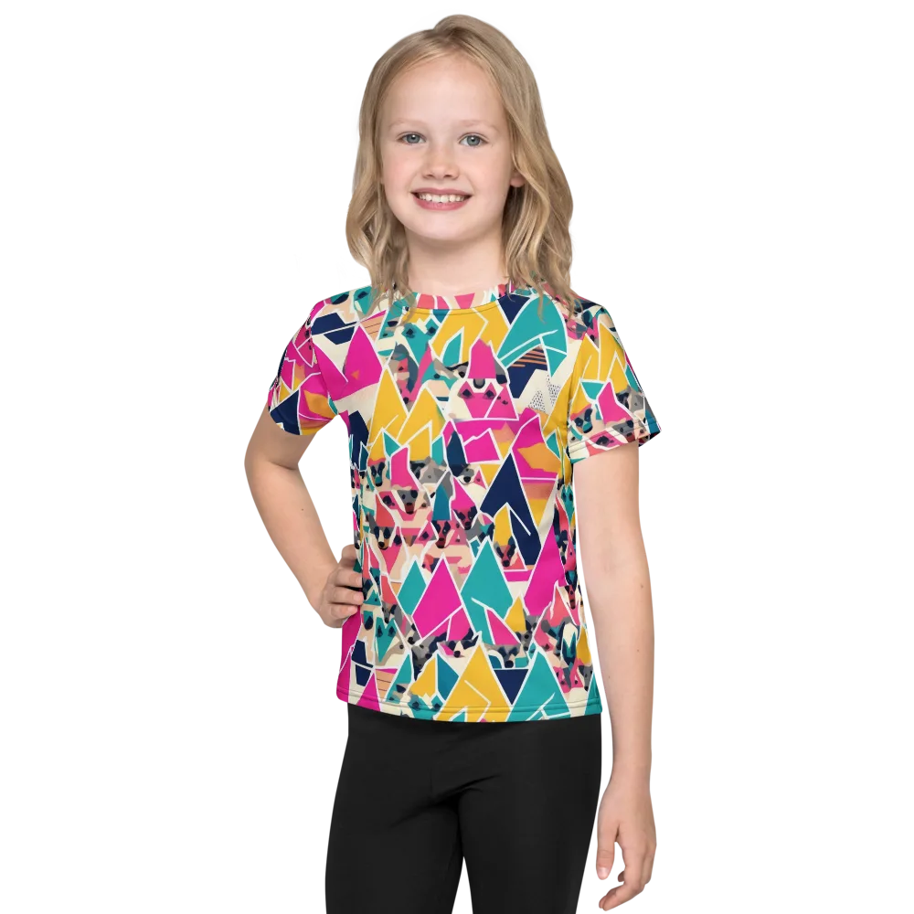 Kaleido Canines on Kids Crew Neck T-Shirt — Front