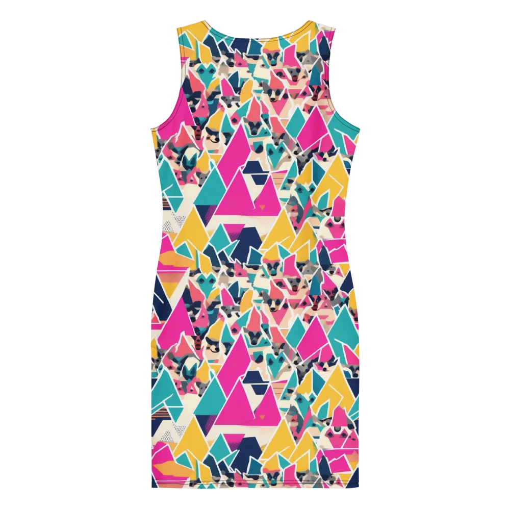 Kaleido Canines on Bodycon Dress — Back