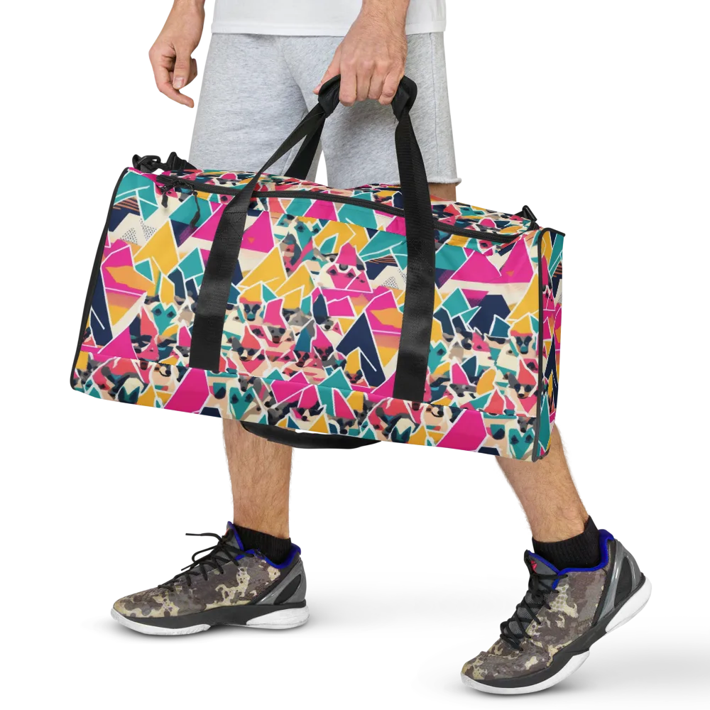 Kaleido Canines on Duffle Bag — Front