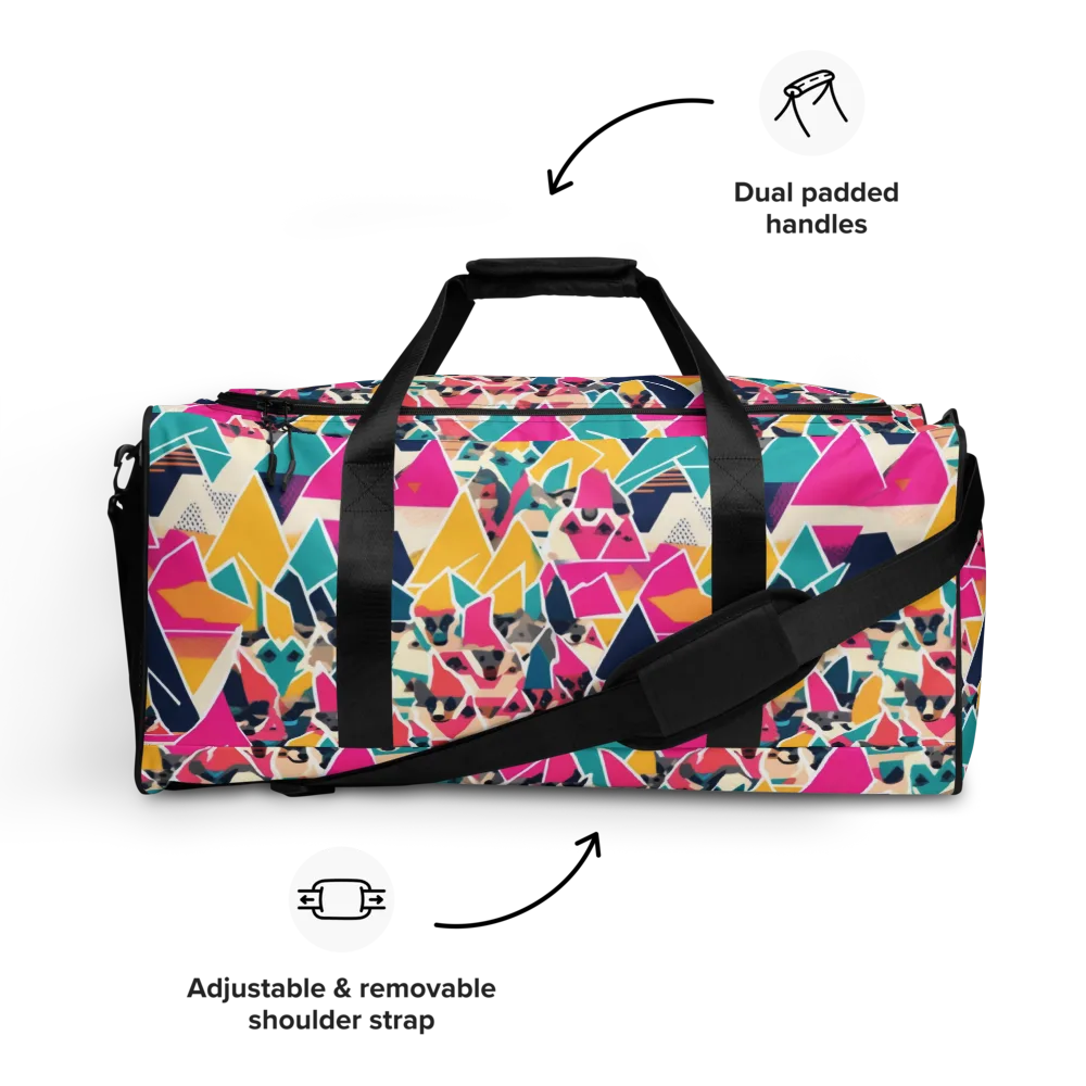 Kaleido Canines on Duffle Bag — Front