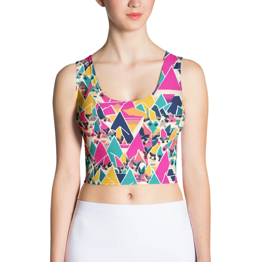 Kaleido Canines on Crop Top — Front