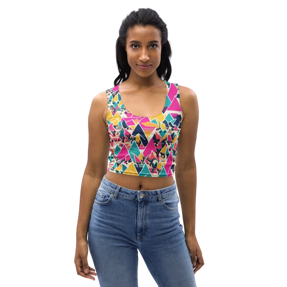 Kaleido Canines on Crop Top — Front