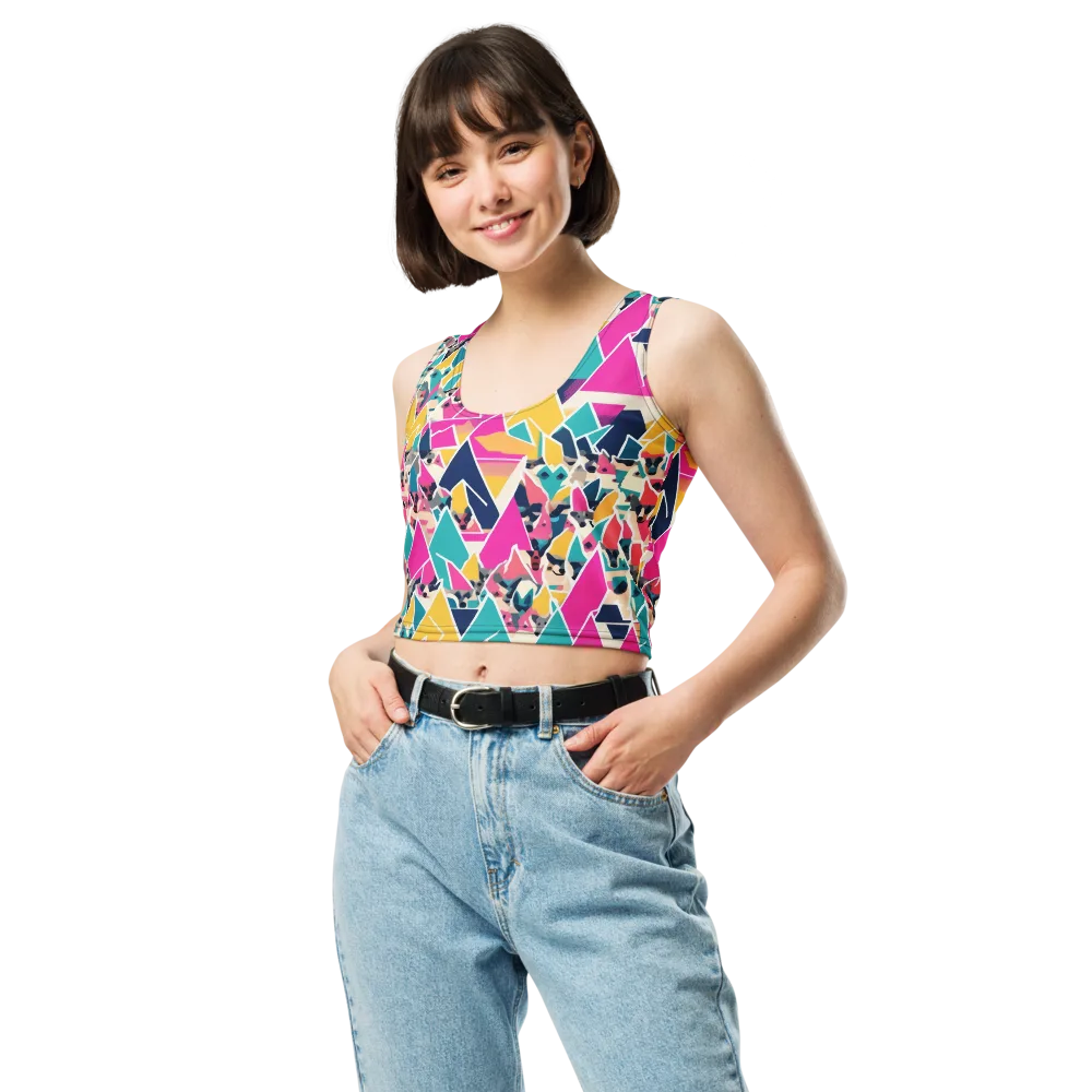 Kaleido Canines on Crop Top — Front