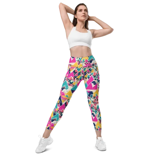 Kaleido Canines on a Leggings with Pockets