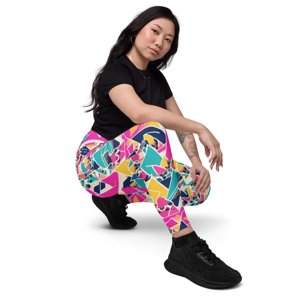 Kaleido Canines on Leggings with Pockets — Right Front