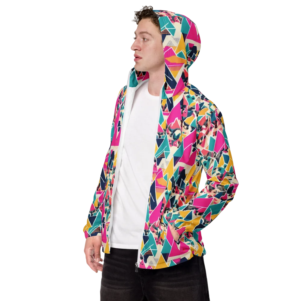 Kaleido Canines on Men's Windbreaker — Left Front