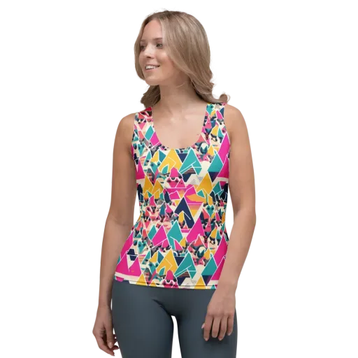 Kaleido Canines on a Women's Tank Top