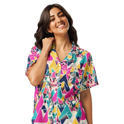 Kaleido Canines on a Women's Short Sleeve Pajama Top