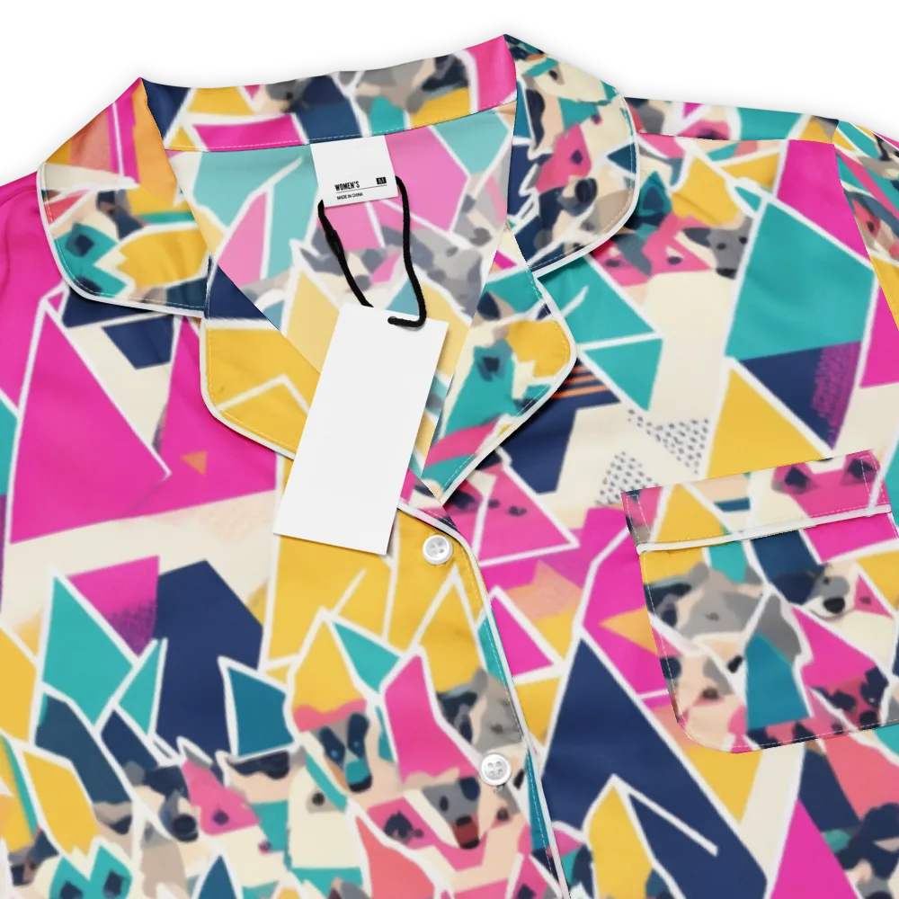 Kaleido Canines on Women's Short Sleeve Pajama Top — Product details