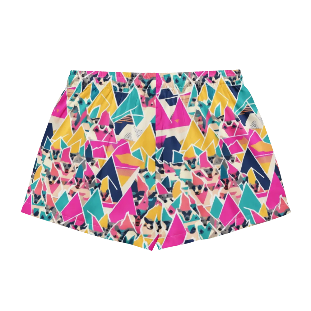 Kaleido Canines on Women's Pajama Shorts — Back
