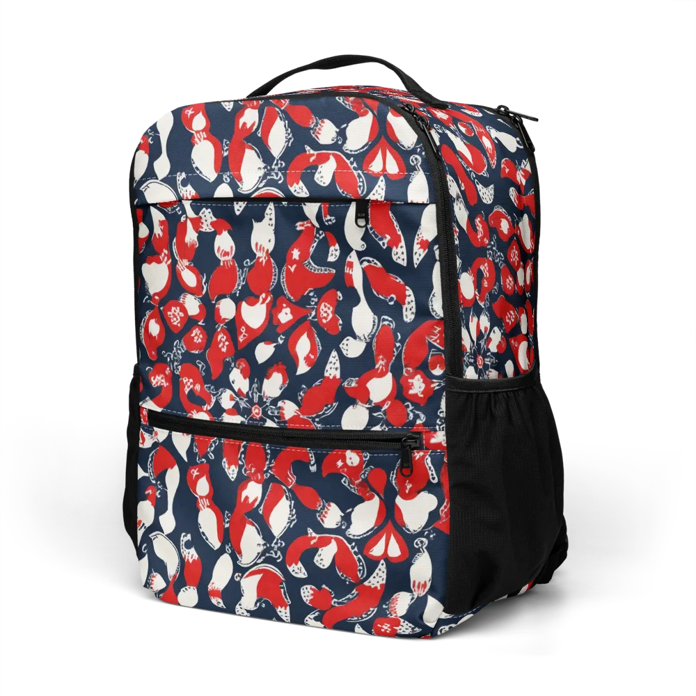 Crimson Koi Garden on Utility Backpack — Left Front