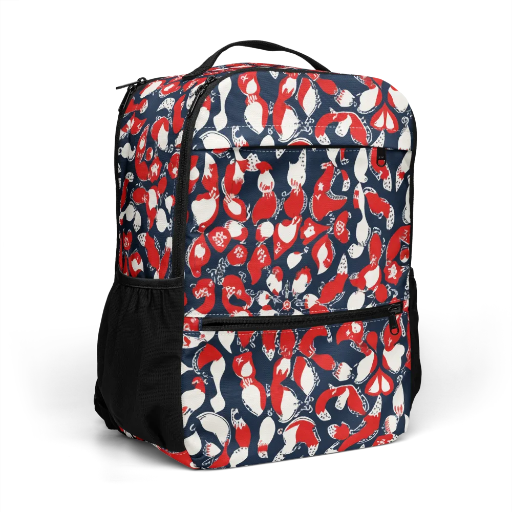 Crimson Koi Garden on Utility Backpack — Right Front