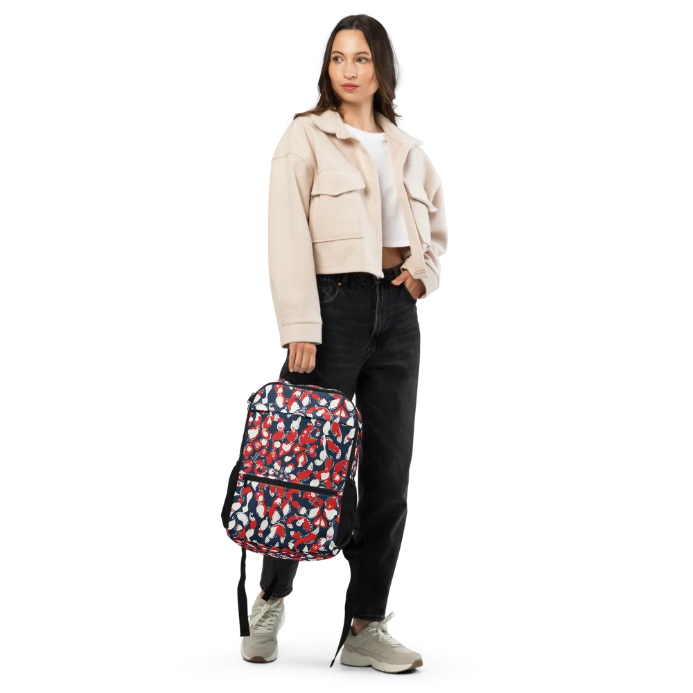 Crimson Koi Garden on Utility Backpack — Front