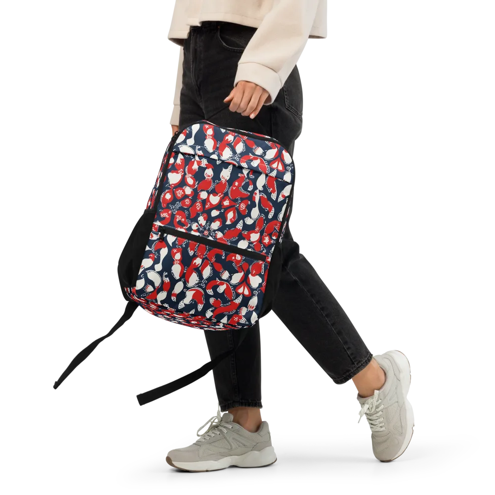 Crimson Koi Garden on Utility Backpack — Front