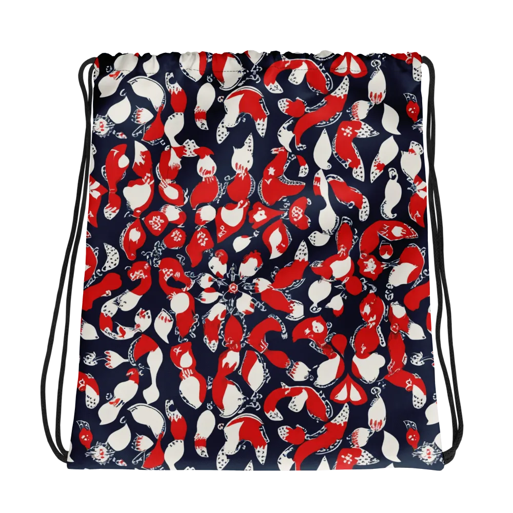 Crimson Koi Garden on Drawstring Bag — Photo