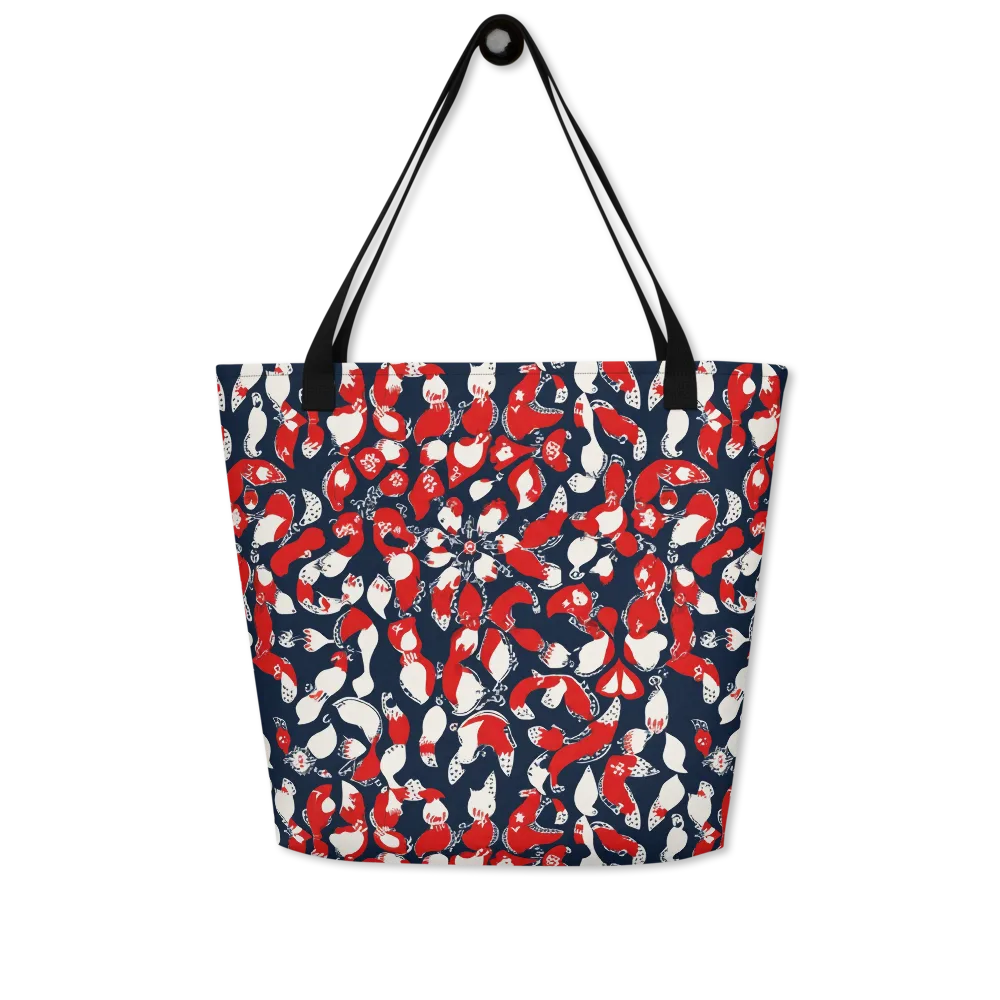 Crimson Koi Garden on Large Tote Bag W/ Pocket — Front