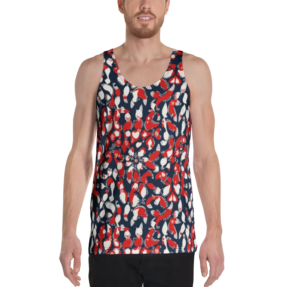 Crimson Koi Garden on Men's Tank Top — Front