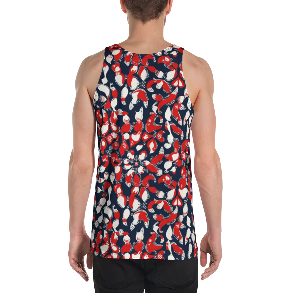 Crimson Koi Garden on Men's Tank Top — Back