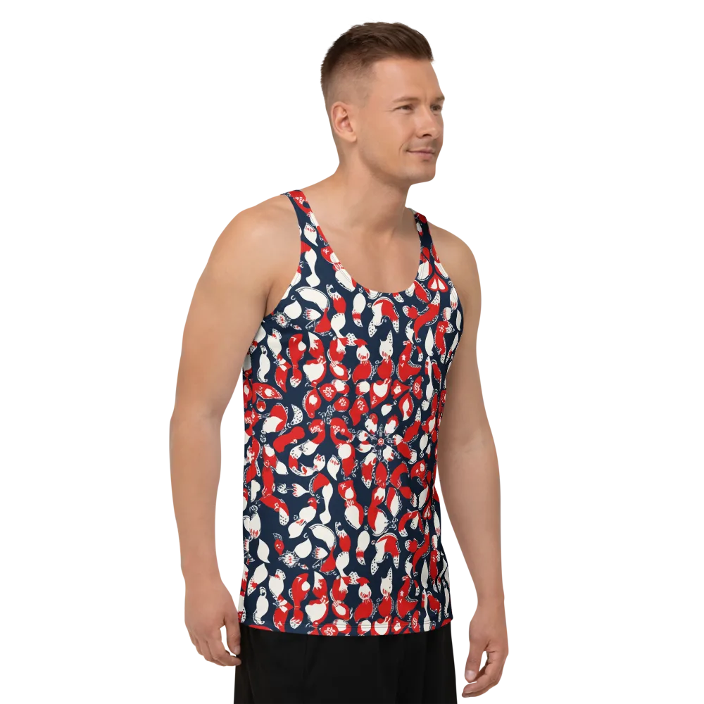 Crimson Koi Garden on Men's Tank Top — Right Front