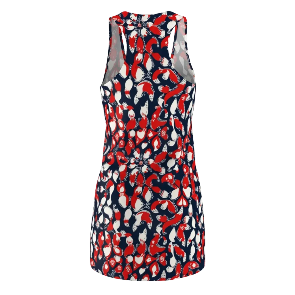 Crimson Koi Garden on Racerback Dress — Back