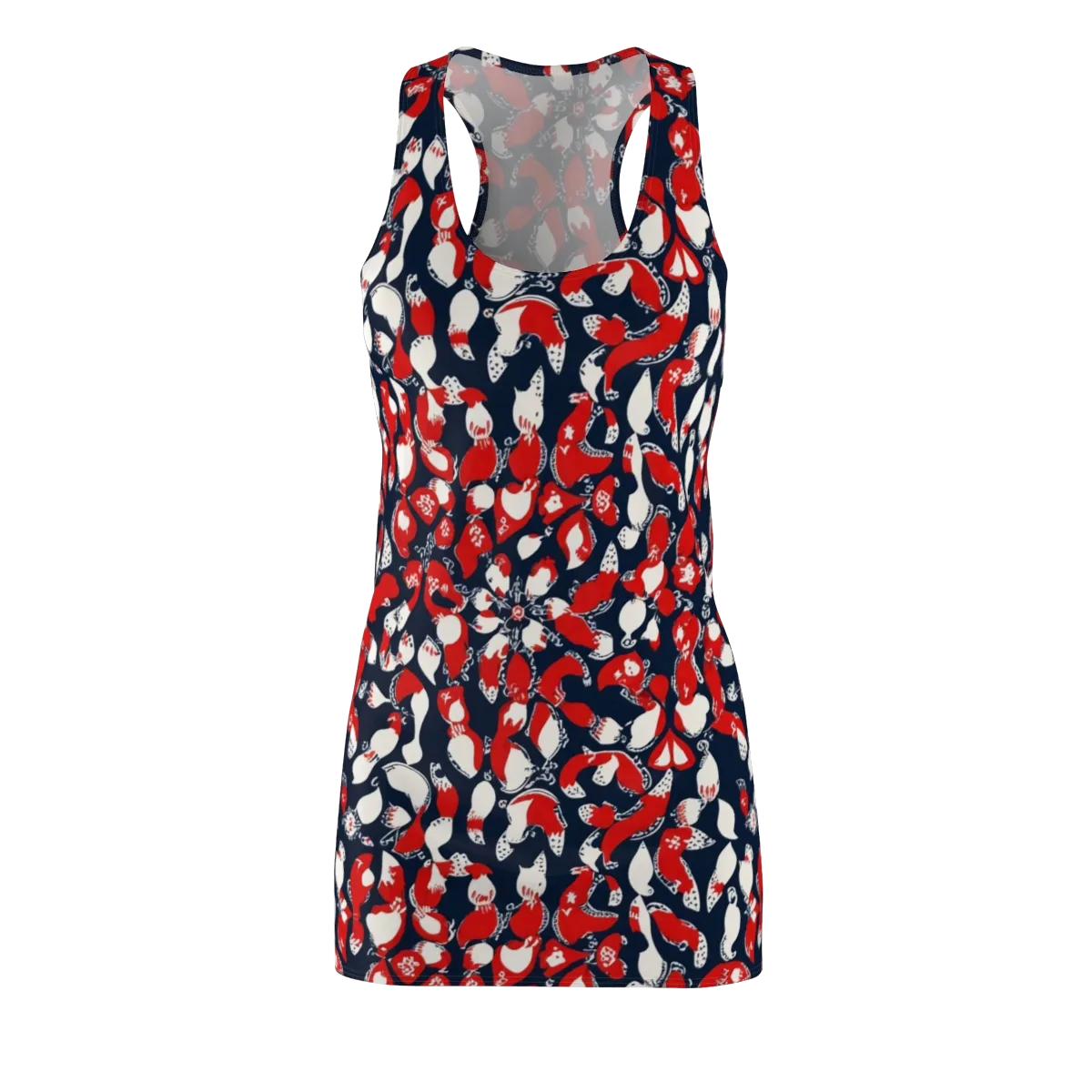 Crimson Koi Garden on Racerback Dress — Front