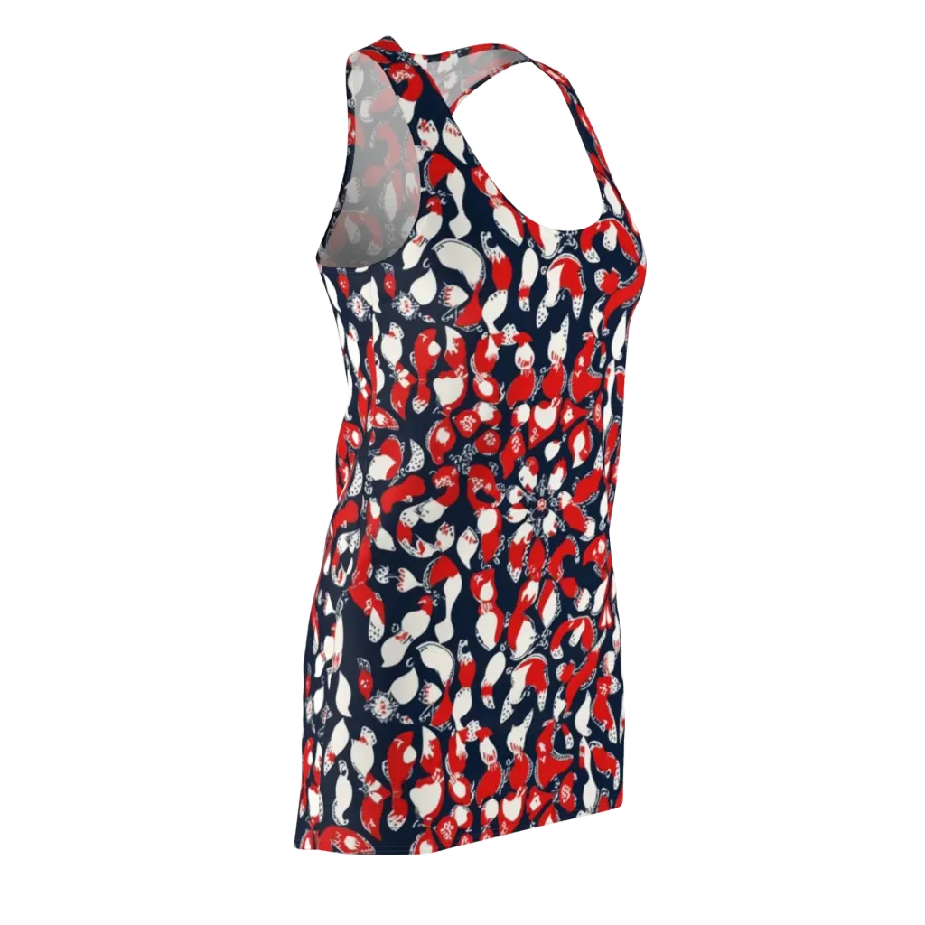 Crimson Koi Garden on Racerback Dress — Front Side