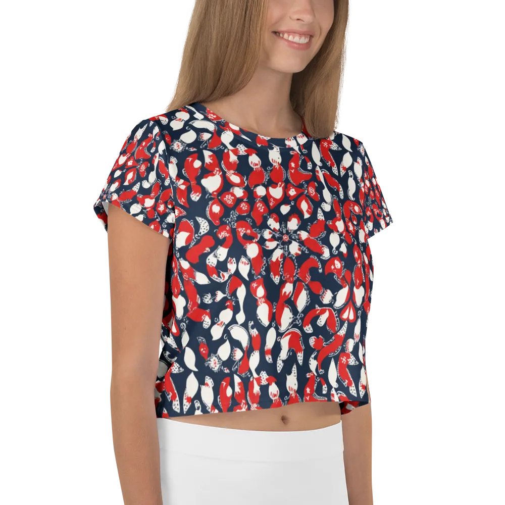 Crimson Koi Garden on Crop Tee — Right