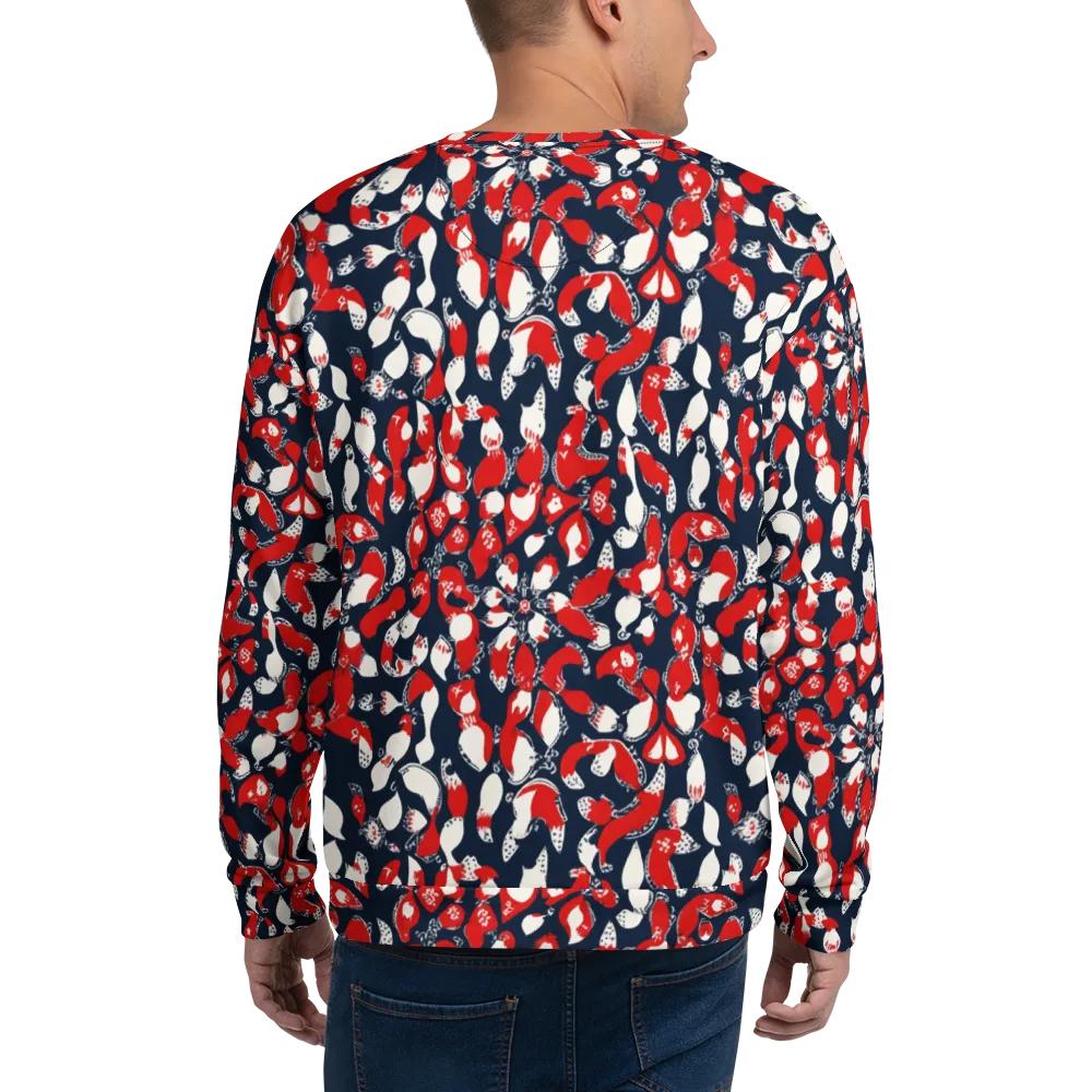 Crimson Koi Garden on Sweatshirt — Back