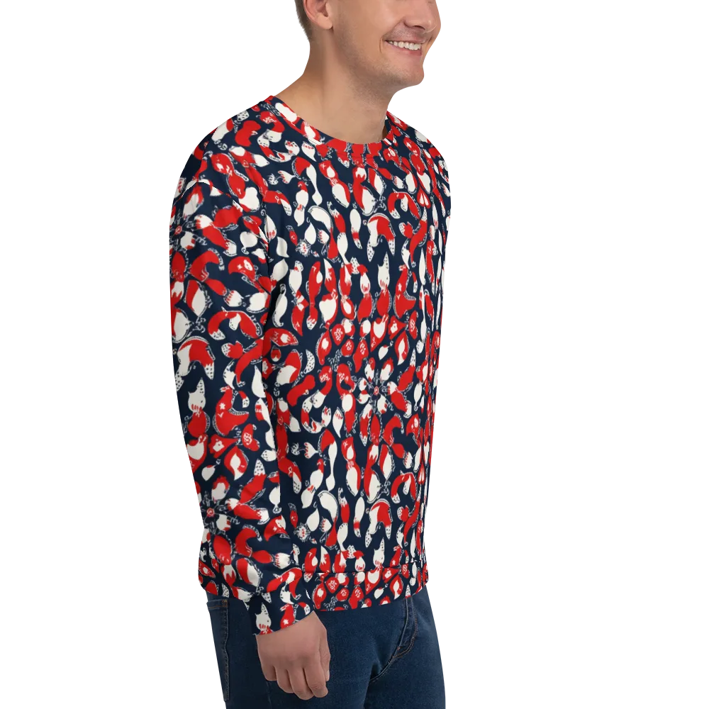 Crimson Koi Garden on Sweatshirt — Right Front