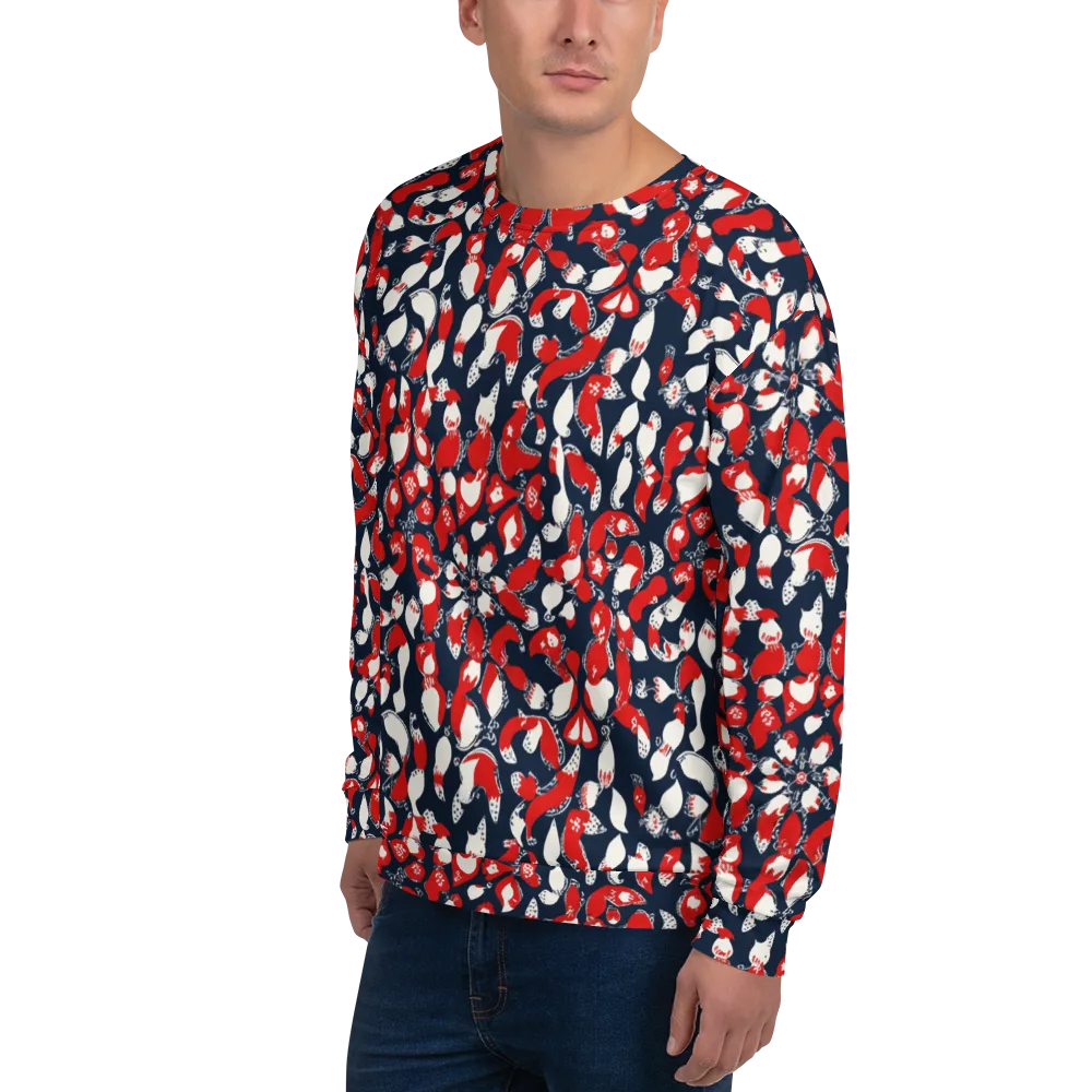 Crimson Koi Garden on Sweatshirt — Left Front