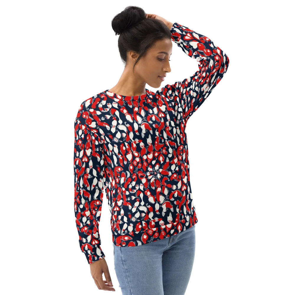 Crimson Koi Garden on Sweatshirt — Right Front