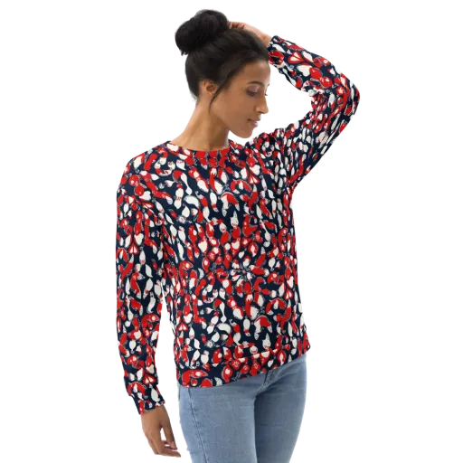 Crimson Koi Garden on a Sweatshirt