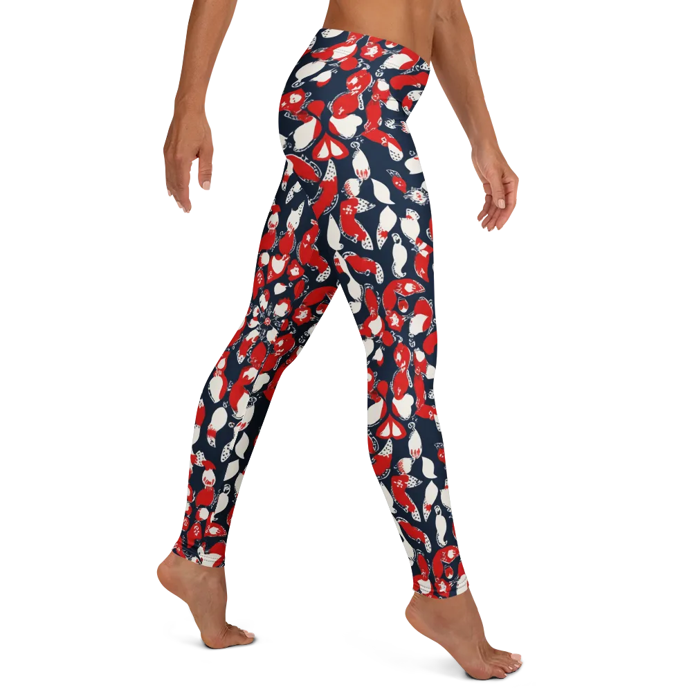 Crimson Koi Garden on Leggings — Right