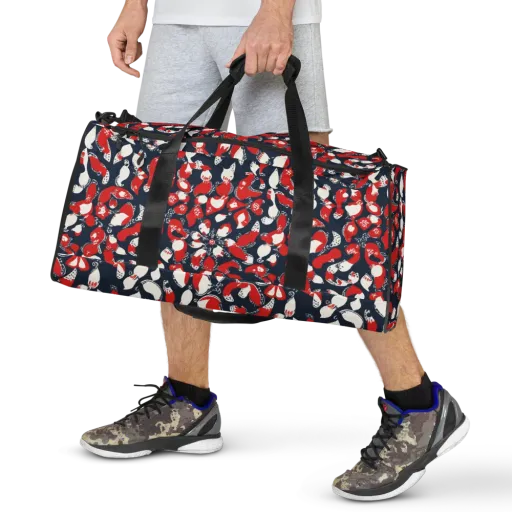Crimson Koi Garden on a Duffle Bag