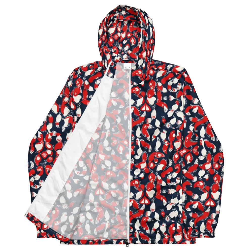 Crimson Koi Garden on Men's Windbreaker — Front