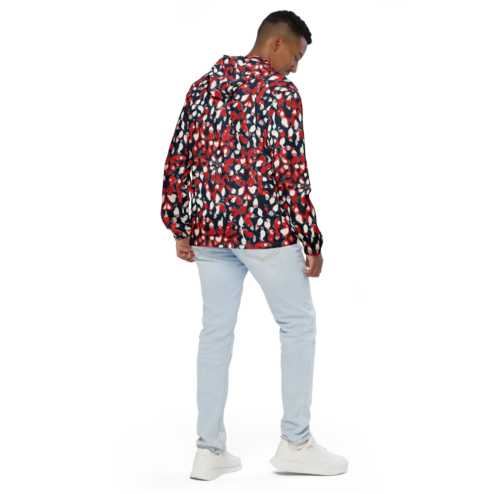 Crimson Koi Garden on Men's Windbreaker — Back