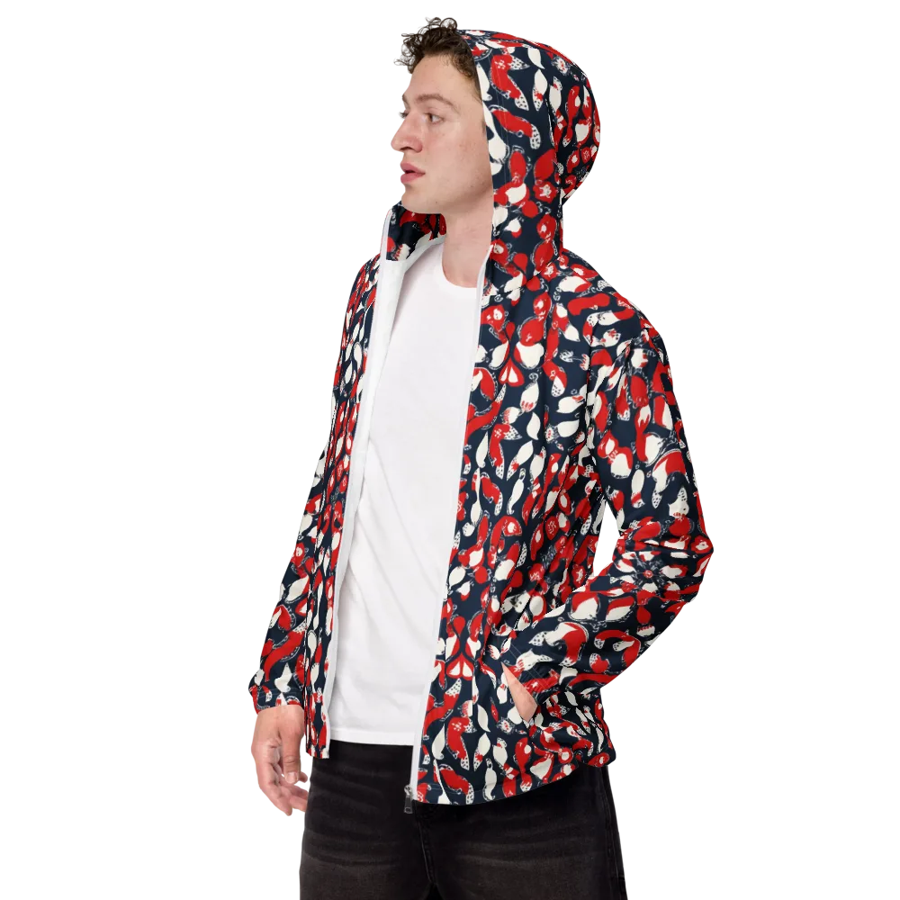 Crimson Koi Garden on Men's Windbreaker — Left Front