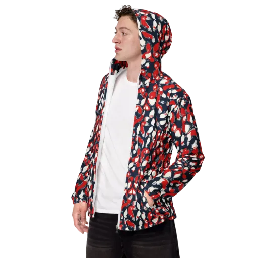 Crimson Koi Garden on a Men's Windbreaker