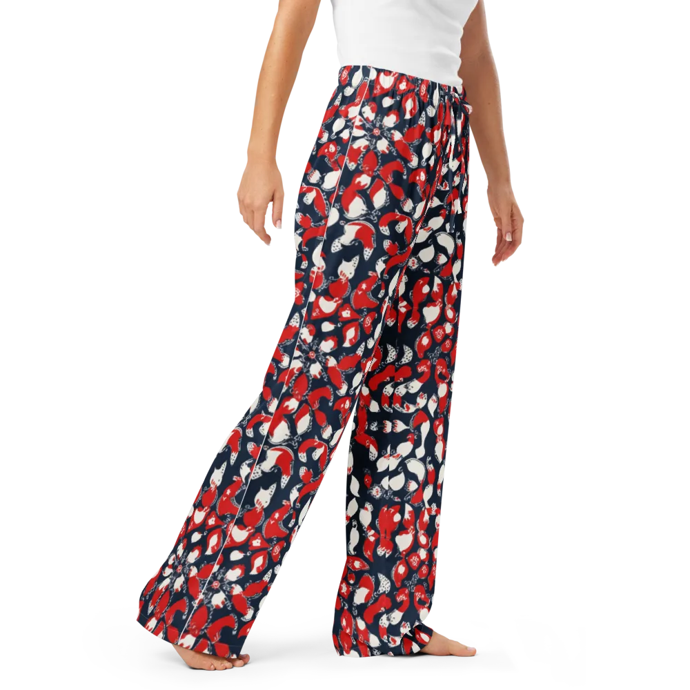 Crimson Koi Garden on Women's Pajama Pants — Right Front