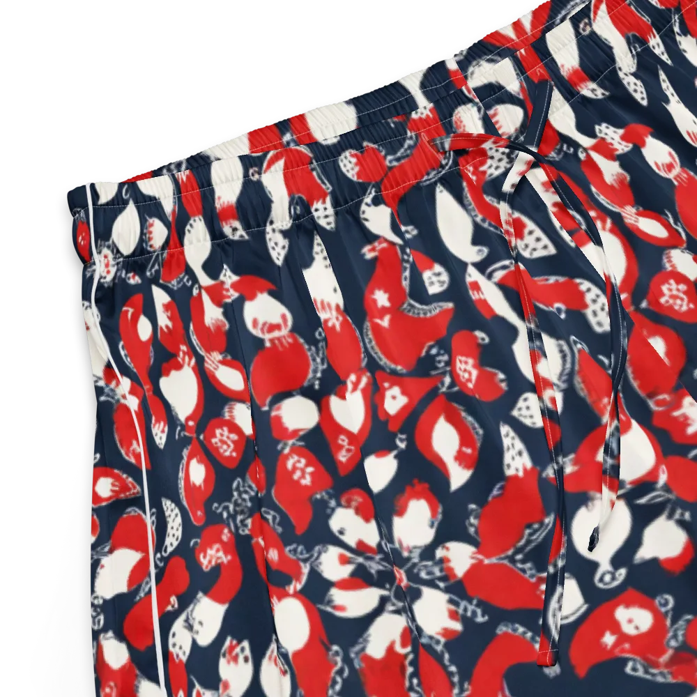 Crimson Koi Garden on Women's Pajama Shorts — Product details
