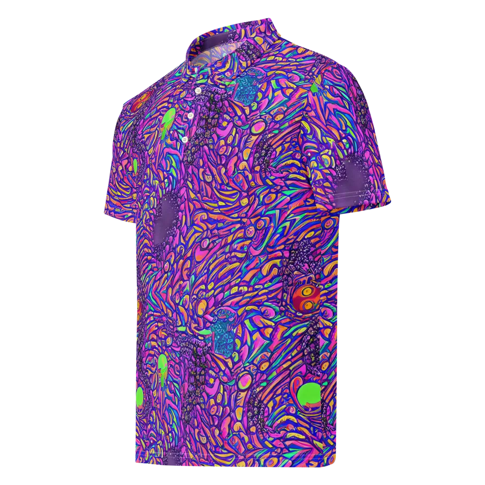 Psychedelic Bloom on Men's Slim Fit Polo Shirt — Left Front