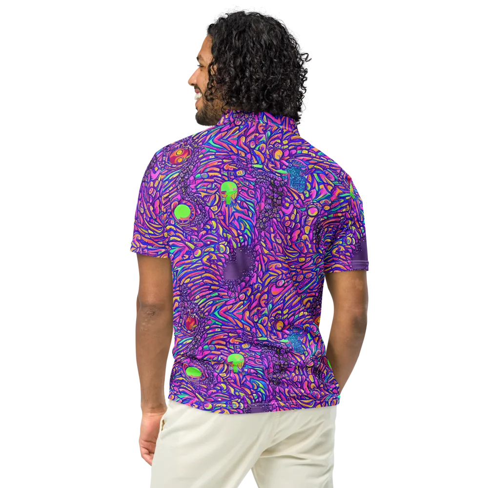 Psychedelic Bloom on Men's Slim Fit Polo Shirt — Back